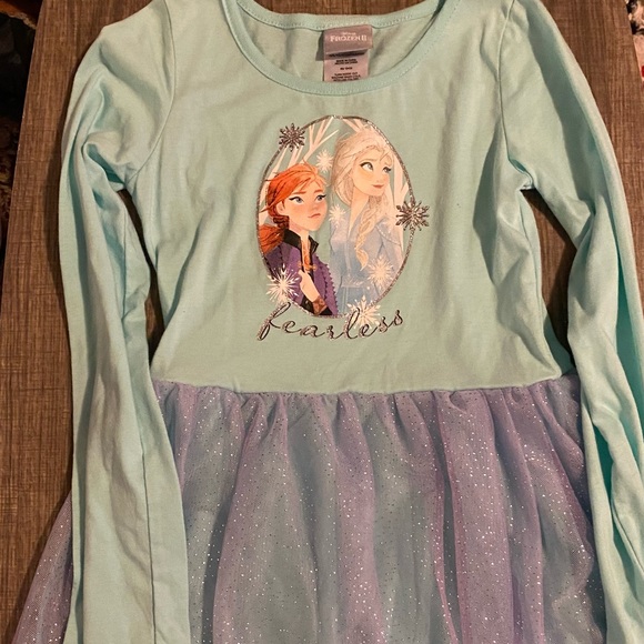 Disneys Frozen II Elsa and Anna Girls Long Sleeve Tutu Dress - Picture 3 of 8